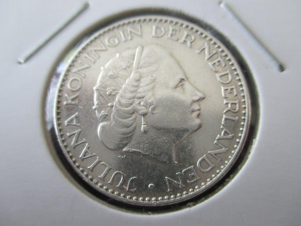 Gulden 1965, 1 gulden, Koningin Juliana, Zilver, Ophalen of Verzenden