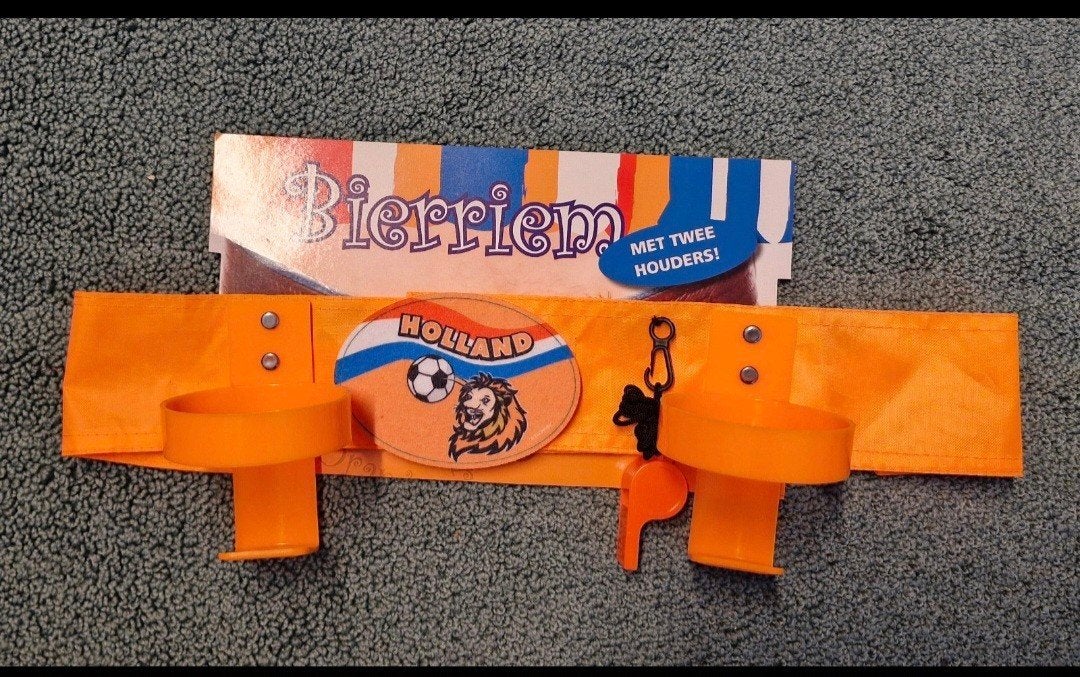 Bierriem oranje  met bekerhouder, Ophalen of Verzenden, Nieuw