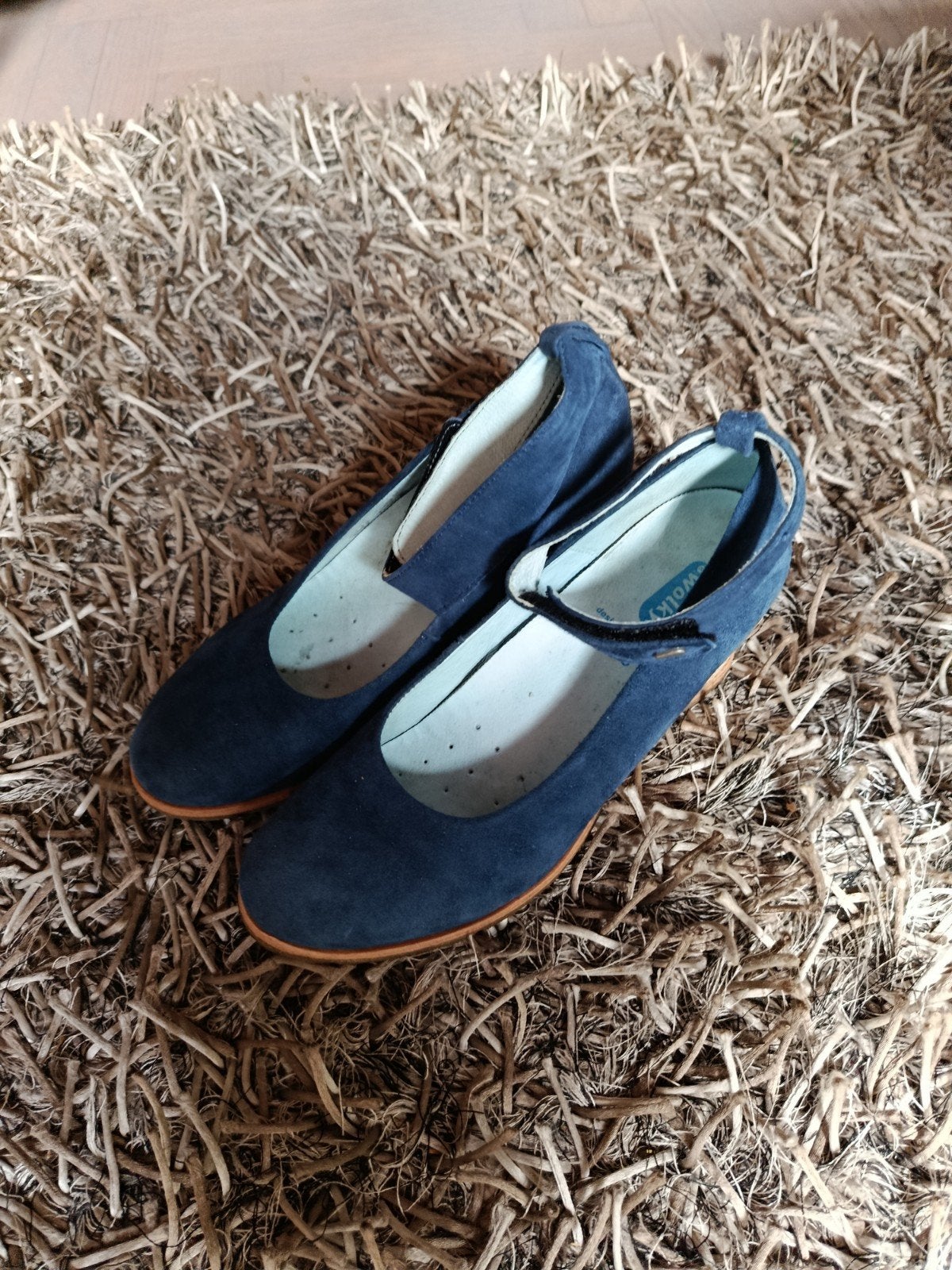 Wolky blauwe suède schoenen met sleehak - Maat 38, Wolky, Blauw, Ophalen of Verzenden, Zo goed als nieuw