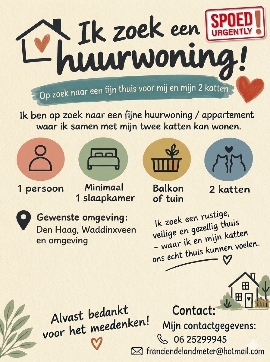 Gevraagd huurwoning