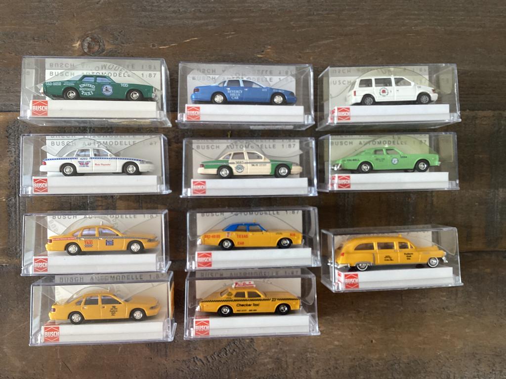 Busch USA, unieke 11 x amerikaanse TAXI modellen US, 1:87 HO, Ophalen of Verzenden, Nieuw, Auto, Wiking