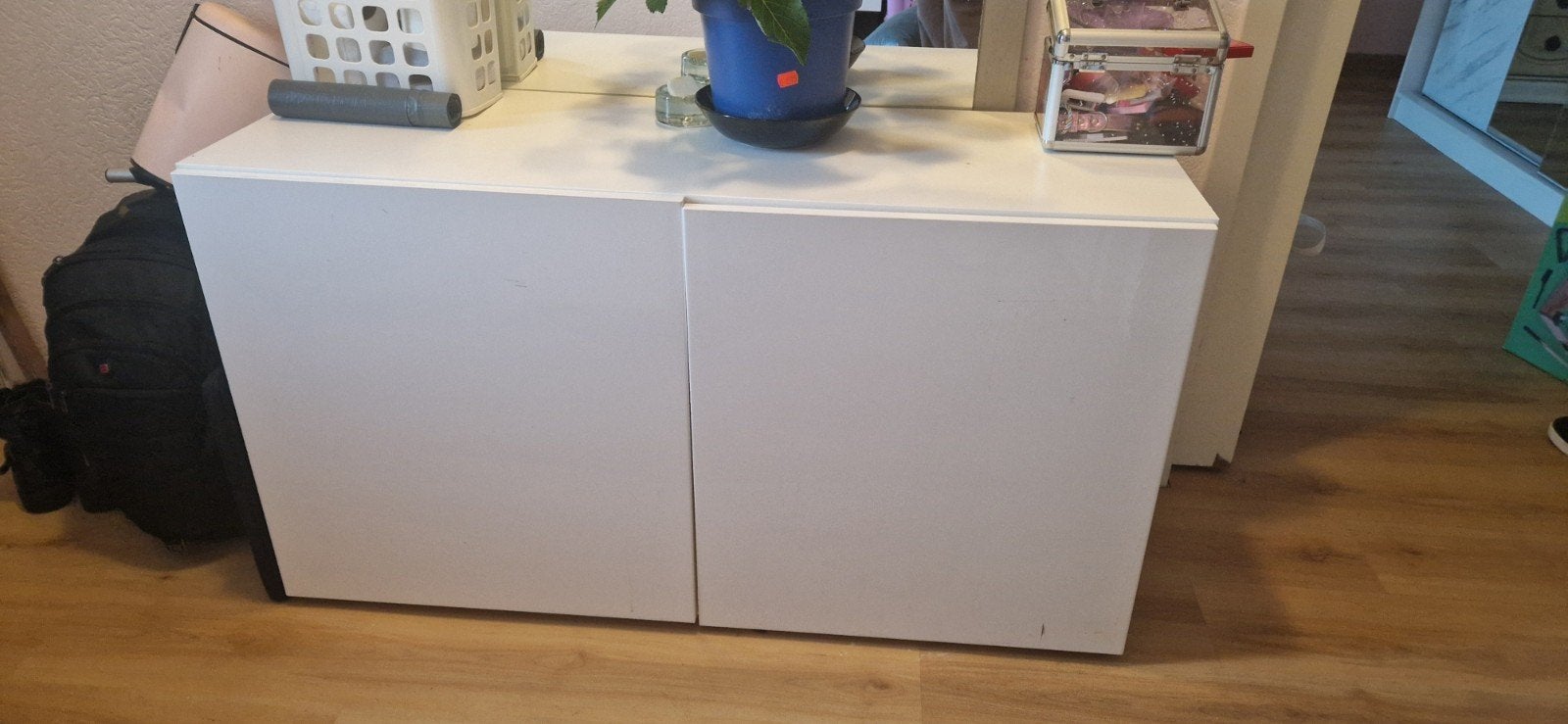 Wit IKEA kastje met twee deuren - 120x42x56 cm, Ophalen, Gebruikt
