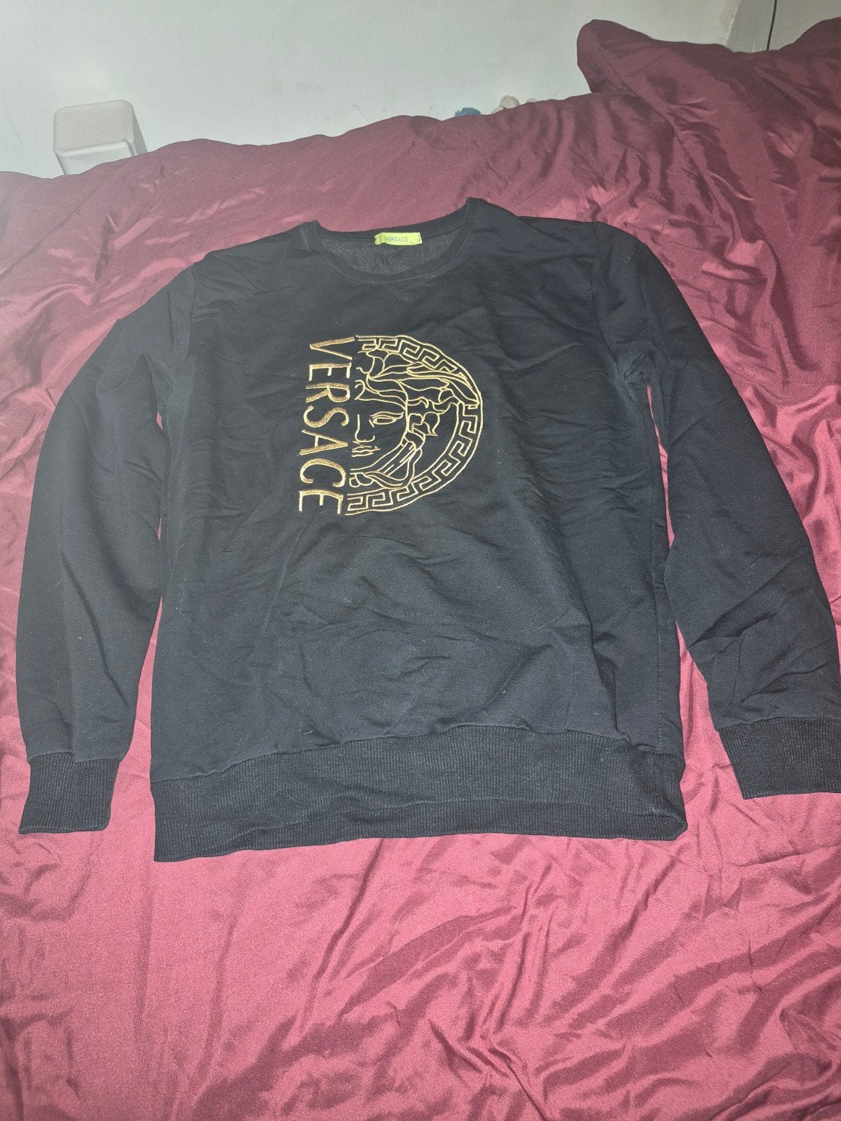 Versace trui - Zwart met gouden Medusa logo, Zwart, Maat 56/58 (XL), Ophalen of Verzenden, Zo goed als nieuw