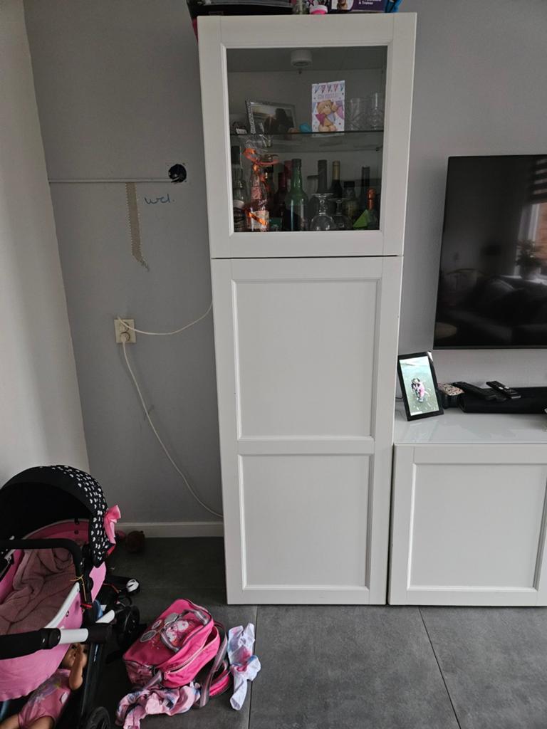 IKEA Kastenwand / TV-kast - Wit, Ophalen, 250 tot 300 cm, Gebruikt, Met deur(en)