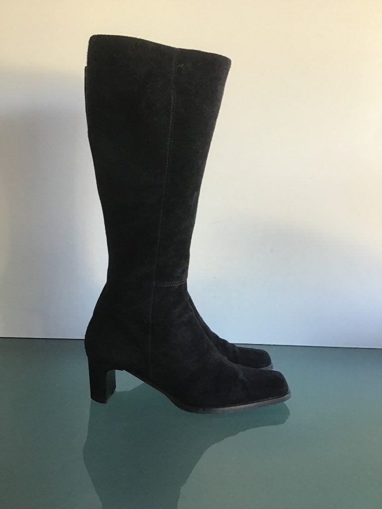 Luxe suede zwarte laarzen 37 | Gratis verzenden, Hoge laarzen, Verzenden, Zwart, Zo goed als nieuw