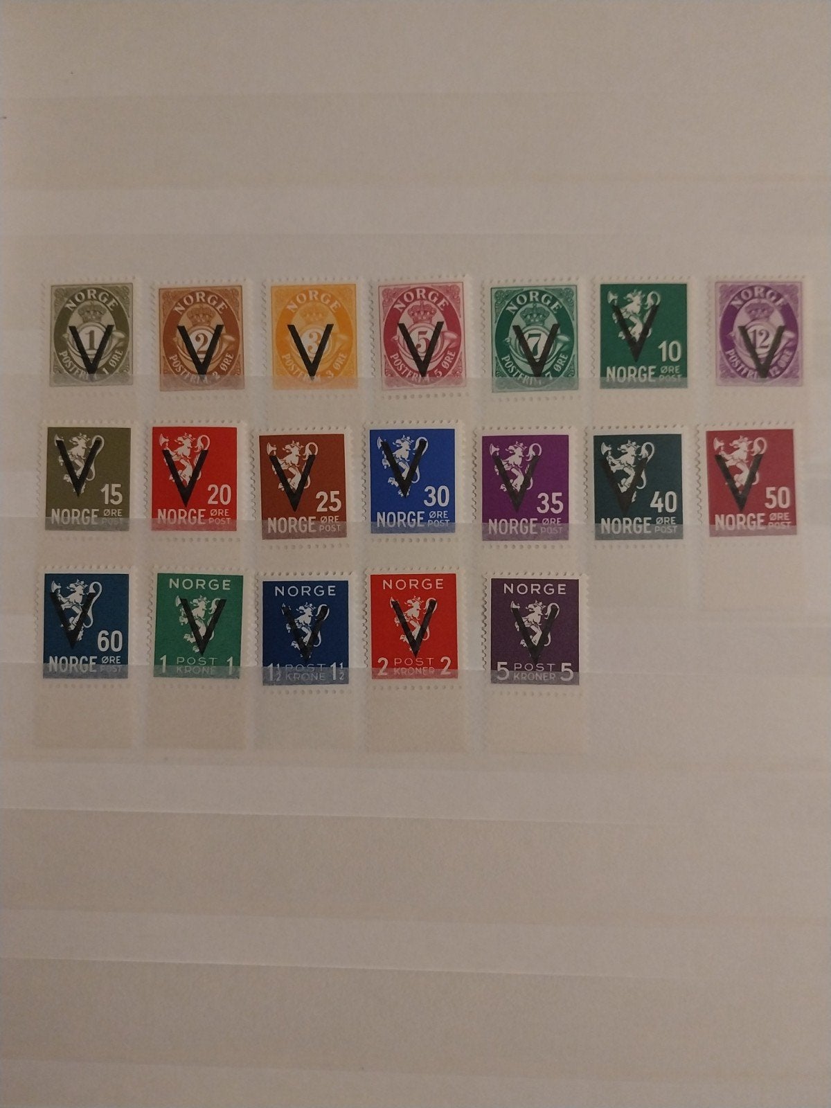 Noorwegen 237-256 V opdruk 1941 postfris mi 100euro, Ophalen of Verzenden, Noorwegen