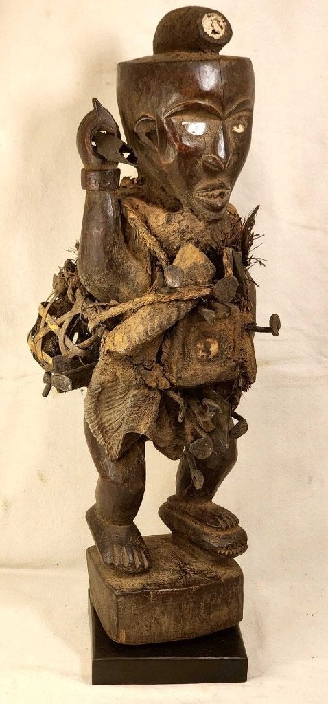 24 Unieke collectie antieke afrikaanse beelden hout, Ophalen of Verzenden