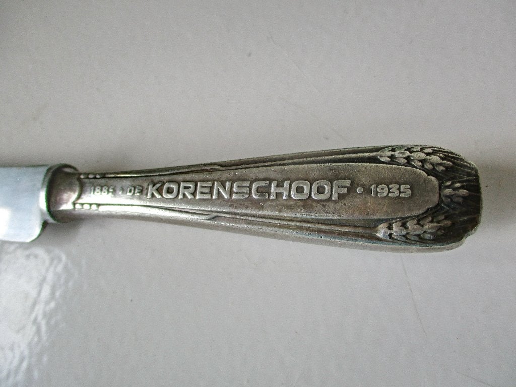 Zilver verzilverd broodmes fabriek de korenschoof Utrecht, Ophalen of Verzenden, Zilver