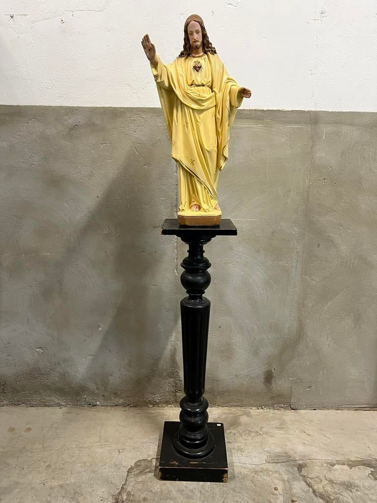 Groot antiek jezus beeld 66 cm, Antiek en Kunst, Ophalen
