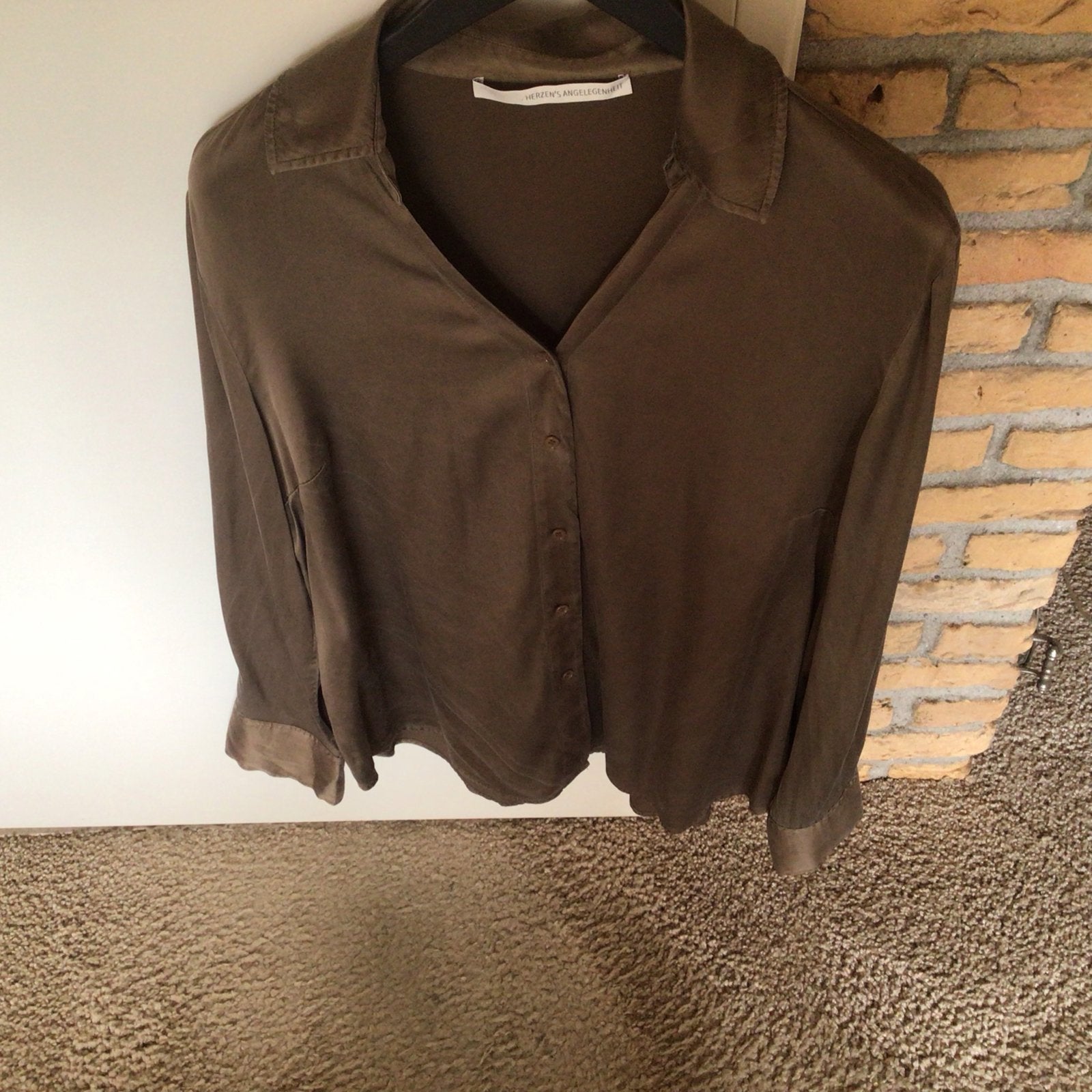 Herzen's Angelegenheit Zijden Blouse Maat 44, Kleding | Dames, Ophalen of Verzenden, Zo goed als nieuw, Maat 42/44 (L), Bruin