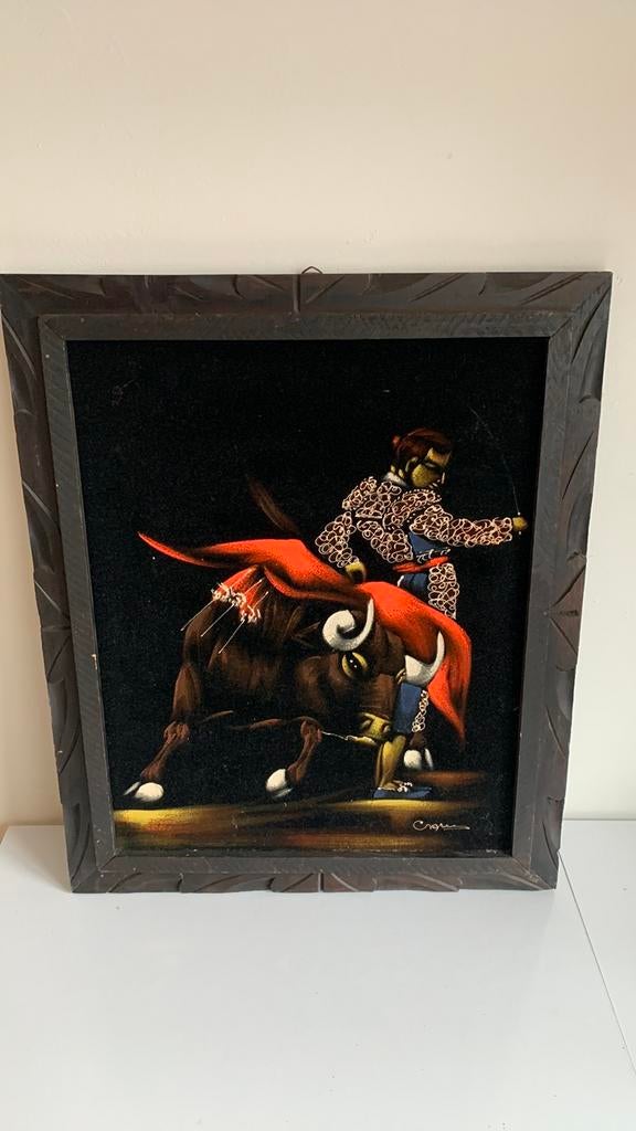 Vintage Black Velvet schilderij, Antiek en Kunst, Ophalen