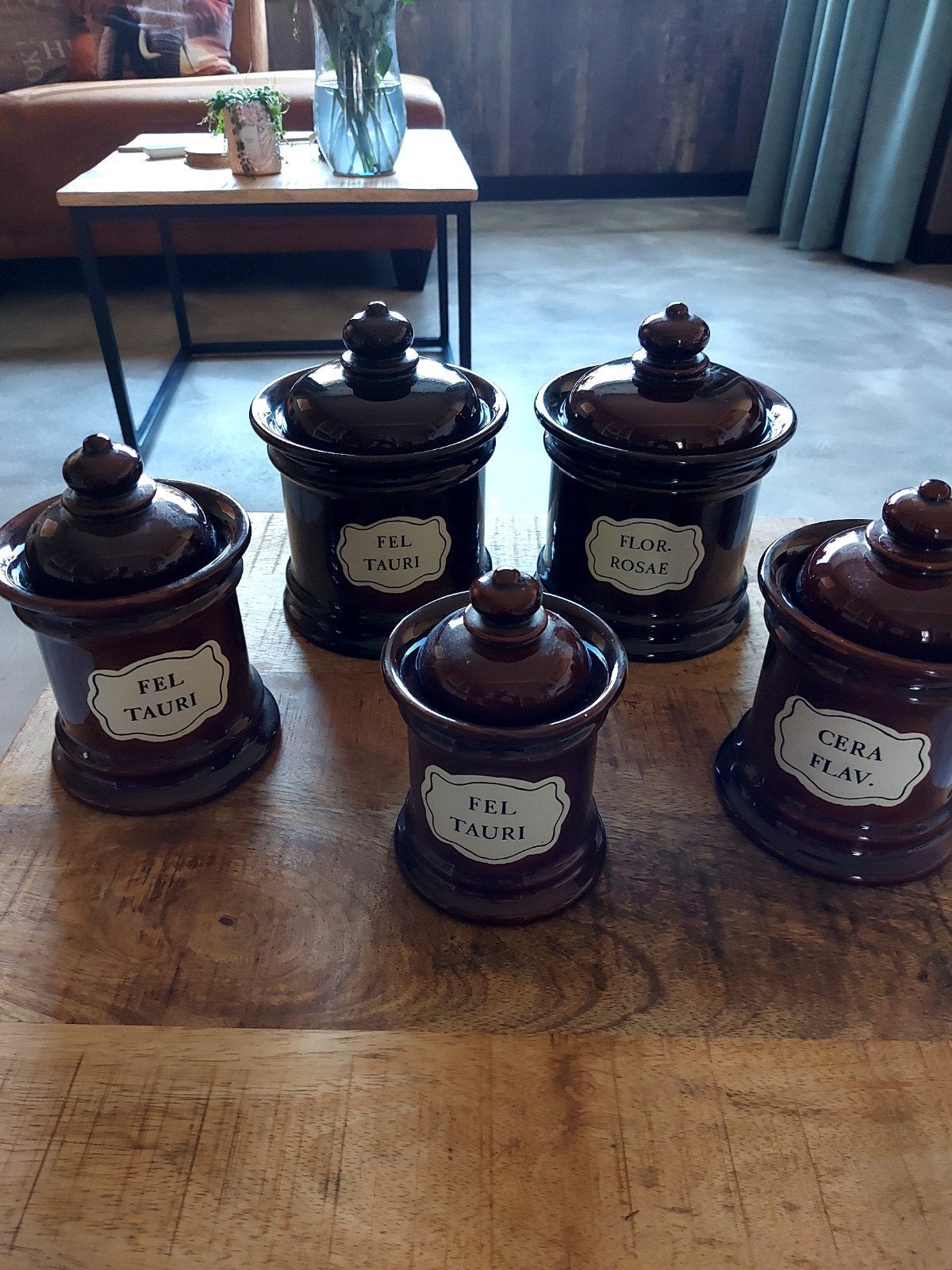 Antieke Apothekerspotten.  5 stuks, Antiek en Kunst, Ophalen of Verzenden