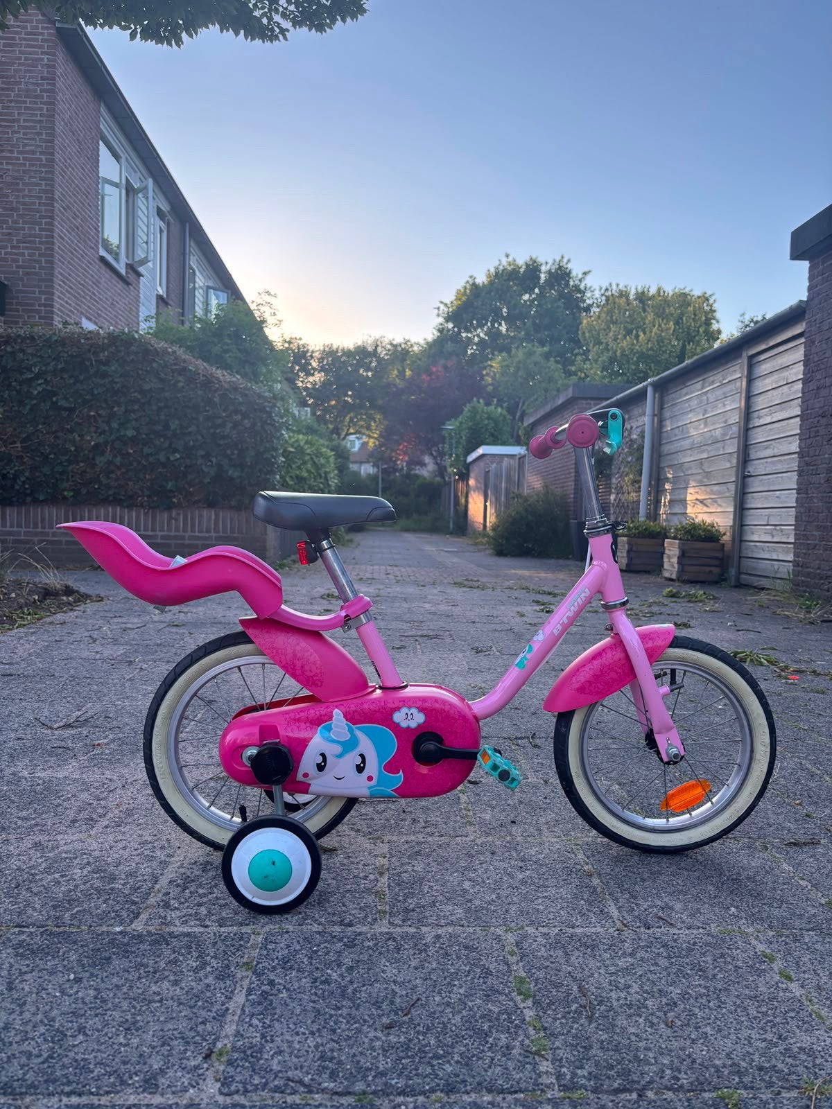meisjesfiets, kinderfiets 14 inch, Ophalen, Zijwieltjes, Gebruikt, Minder dan 16 inch