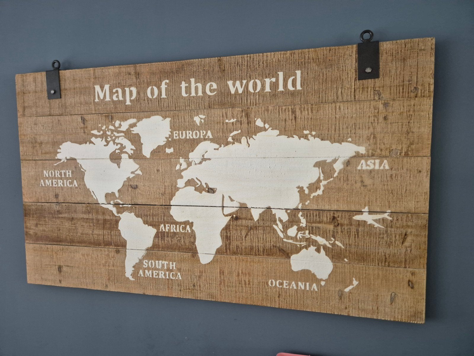Houten Wereldkaart Wanddecoratie, Ophalen, Gebruikt, Hout, Vintage