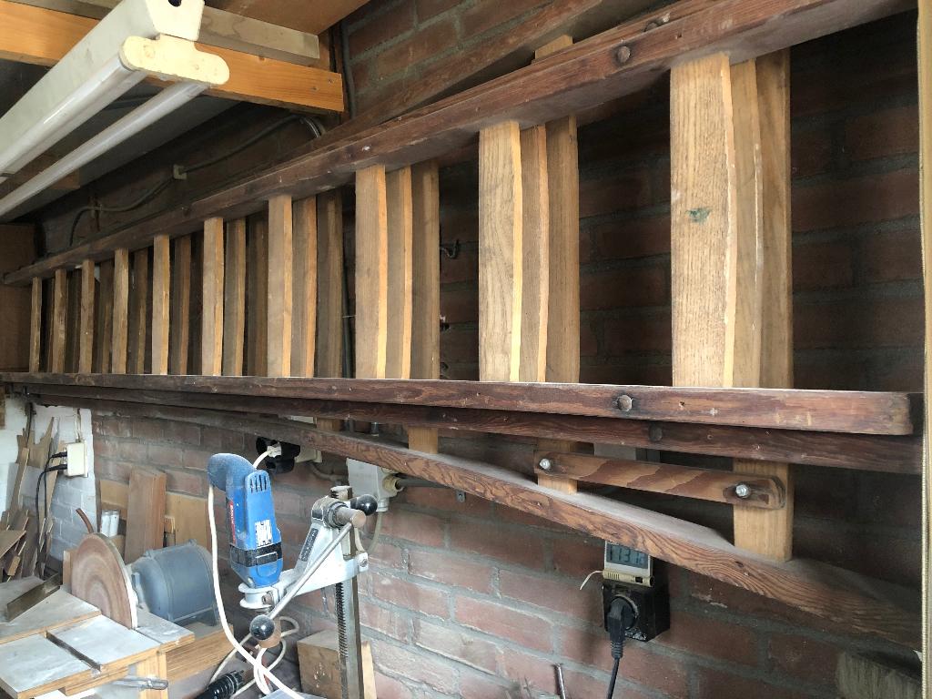 Wienese 3-delige Houten Ladder, Doe-het-zelf en Verbouw, Ladders en Trappen, Ophalen, Gebruikt, Opvouwbaar of Inschuifbaar, 4 meter of meer