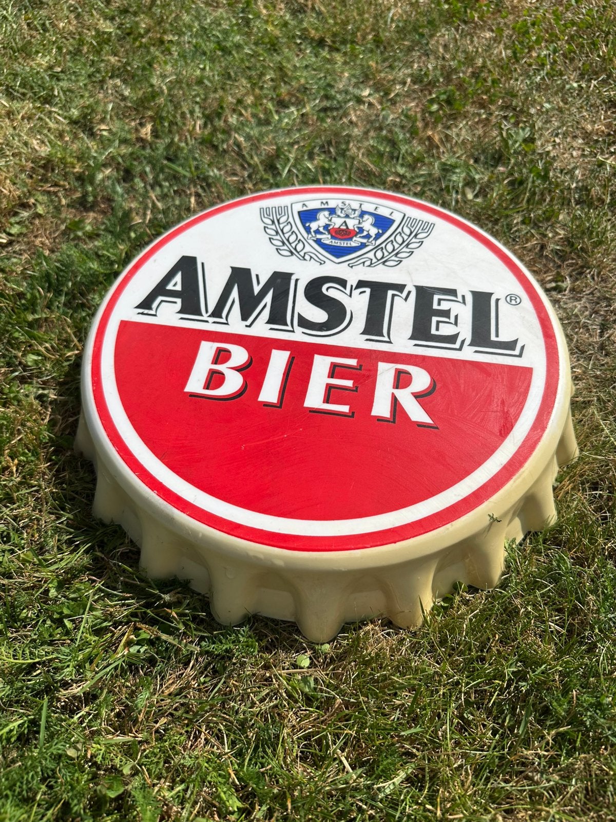 Grote Amstel Bierdop / verzamel object! Mancave, Verzamelen, Ophalen of Verzenden, Gebruikt, Reclamebord, Plaat of Schild, Amstel