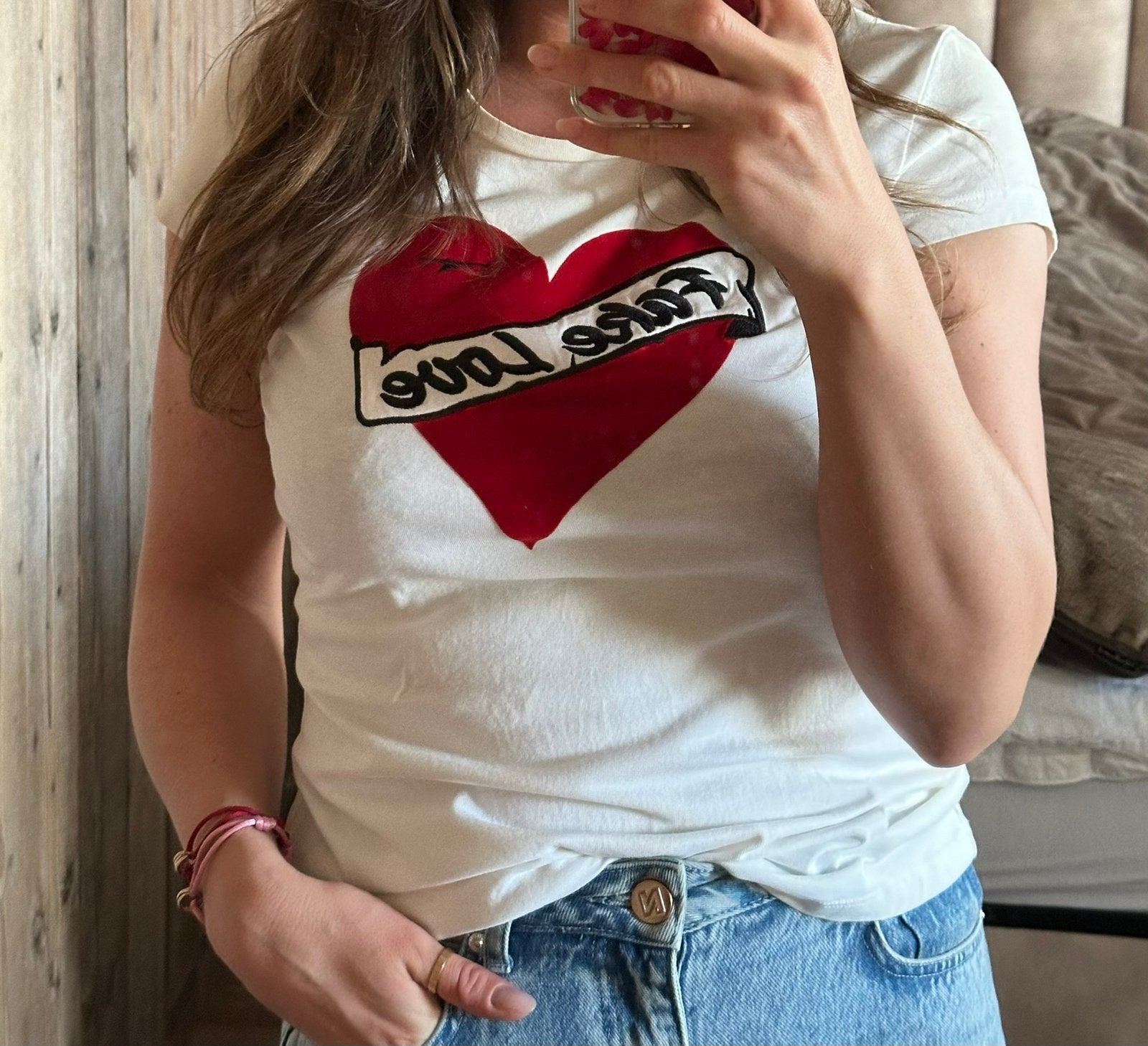 Nikkie wit fake love t-shirt maat 34., Wit, Ophalen of Verzenden, Zo goed als nieuw, Korte mouw