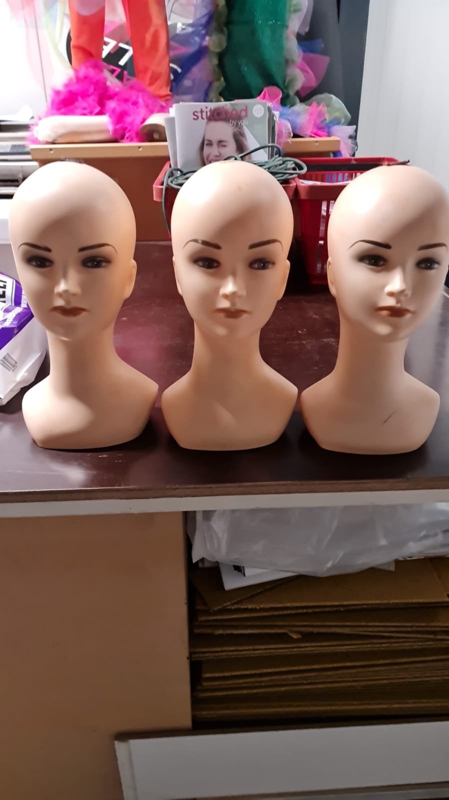 Paspop hoofden - Decoratie of presentatie (per stuk/3 voor), Ophalen, Zo goed als nieuw