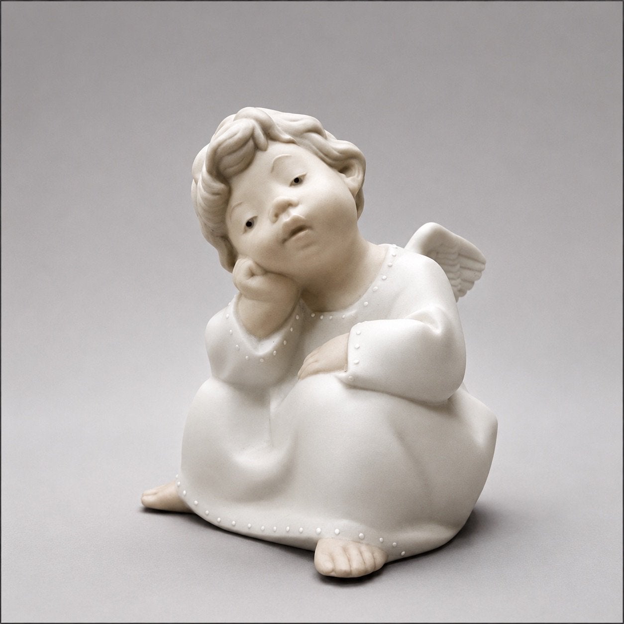 Lladró “Angel Thinking” – Ángel Pensando – #4539 – Mat, Ophalen of Verzenden, Zo goed als nieuw