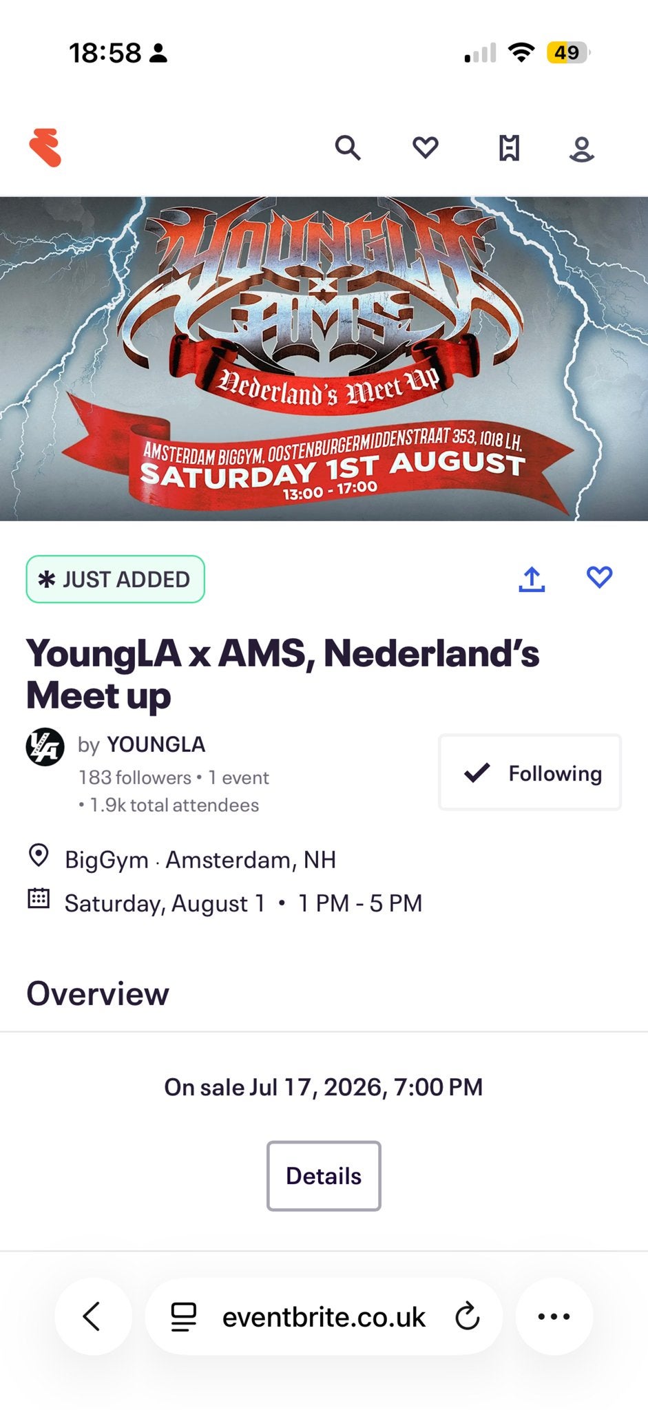 GEZOCHTTT Youngla tickets amstedam liefste 2, Tickets en Kaartjes, Twee personen