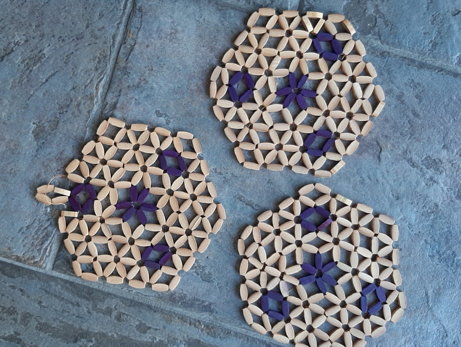 Pannenonderzetters vintage/retro, Ophalen of Verzenden, Zo goed als nieuw, Pannenonderzetter, Meerkleurig