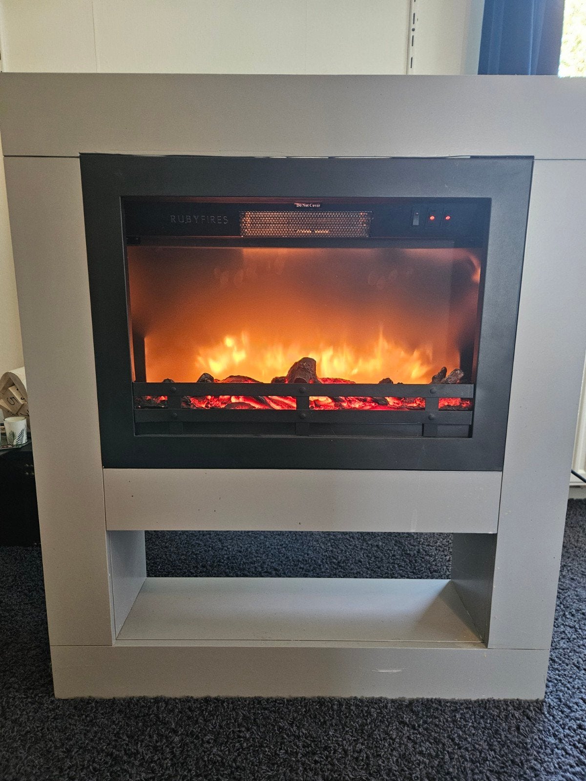 Elektrische haard met ombouw, Huis en Inrichting, Ophalen, Zo goed als nieuw, Vrijstaande haard, Elektrische haard