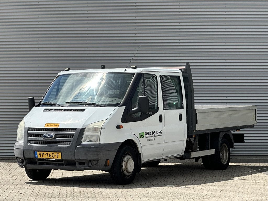 Ford Transit 350L 2.2 TDCI Ambiente EF DC Dubbele cabine RWD, Auto's, Bestelauto's, Euro 5, Gebruikt, 4 cilinders, Wit