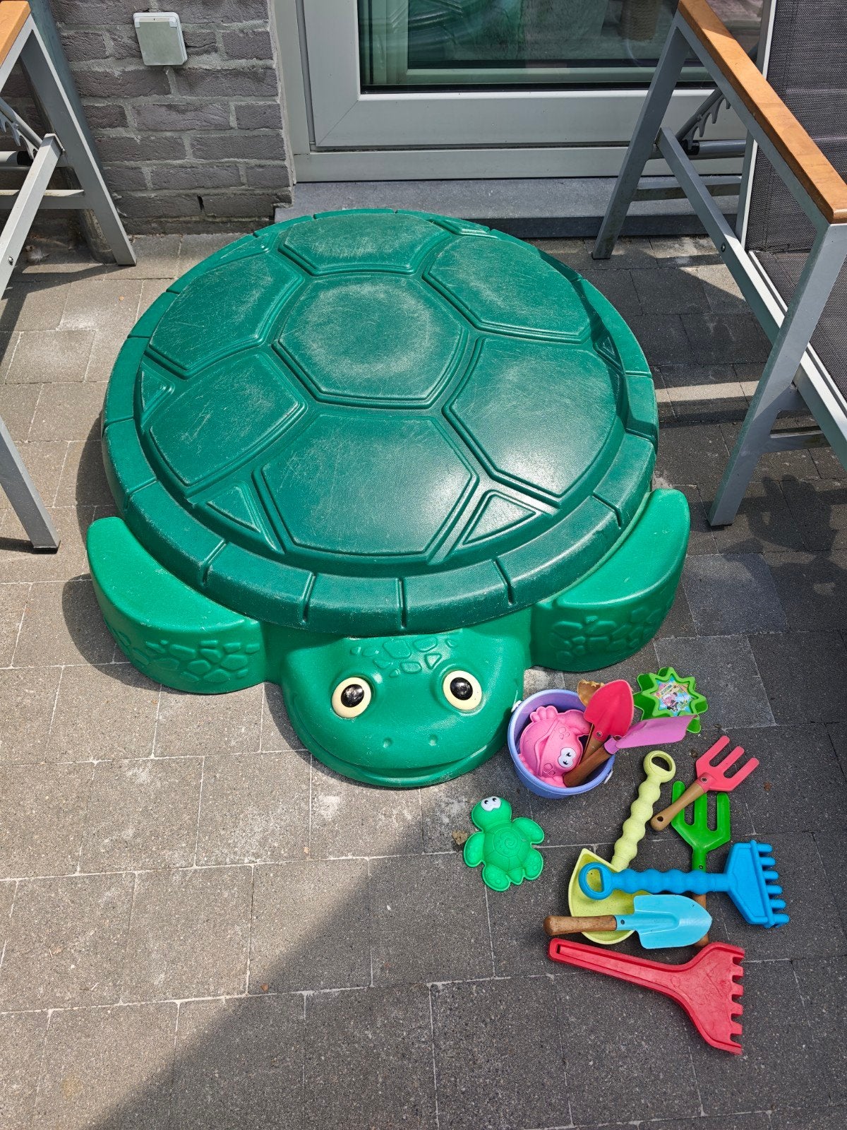 Little tikes zandbak schildpad, Ophalen
