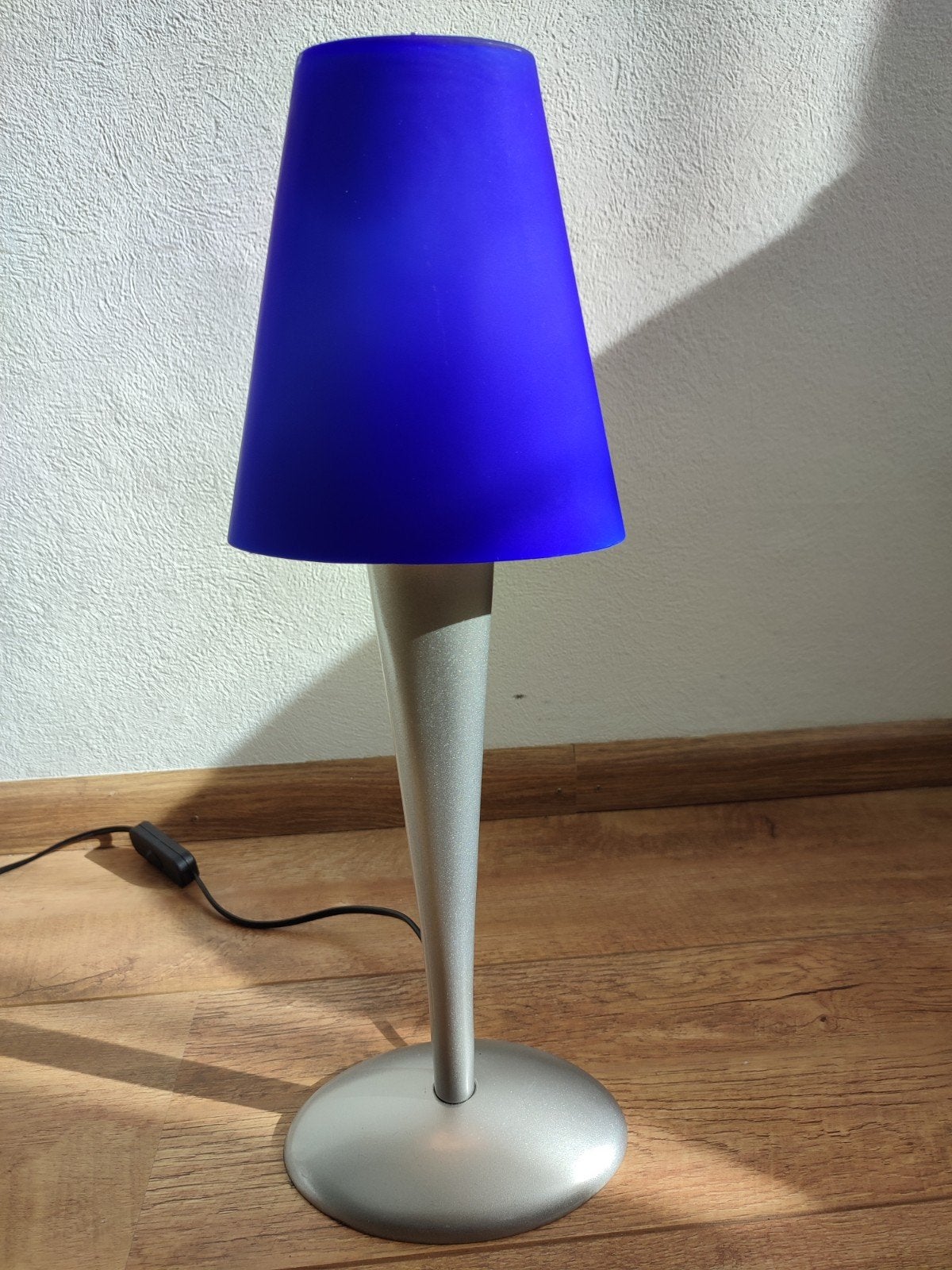 IKEA Tafellamp B9417 met blauwe kap Vintage, Blauw, Gebruikt, Met schakelaar, Overige fittingen