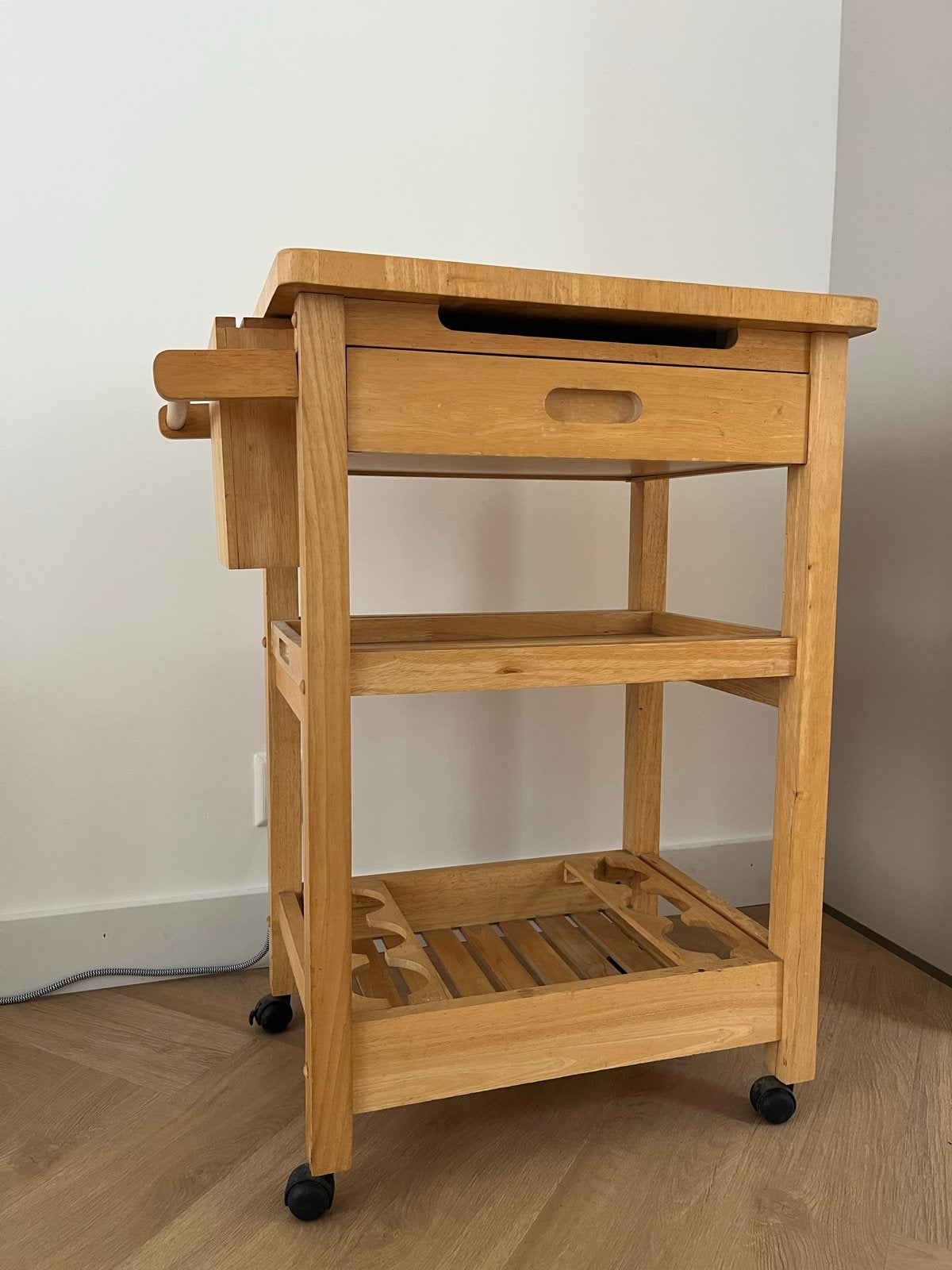 Houten Keukentrolley op Wielen, Ophalen, Gebruikt, Hout, Keukentrolley