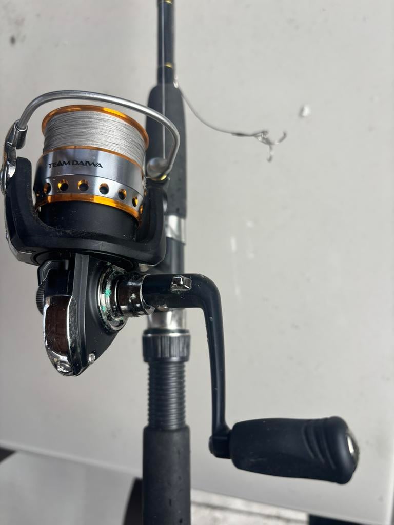 Ron Thomson spinnerset incl Daiwa TMD 2508 molen en lijn, Ophalen of Verzenden, Zo goed als nieuw, Complete set