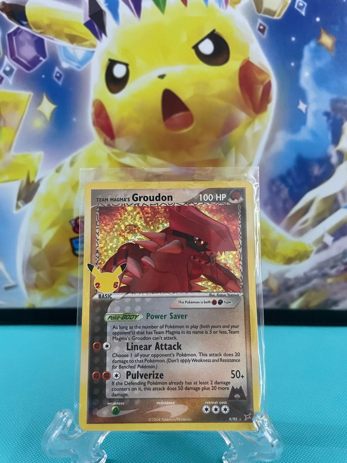 Team Magma's Groudon Pokémon kaart (2004), Ophalen of Verzenden, Zo goed als nieuw, Losse kaart
