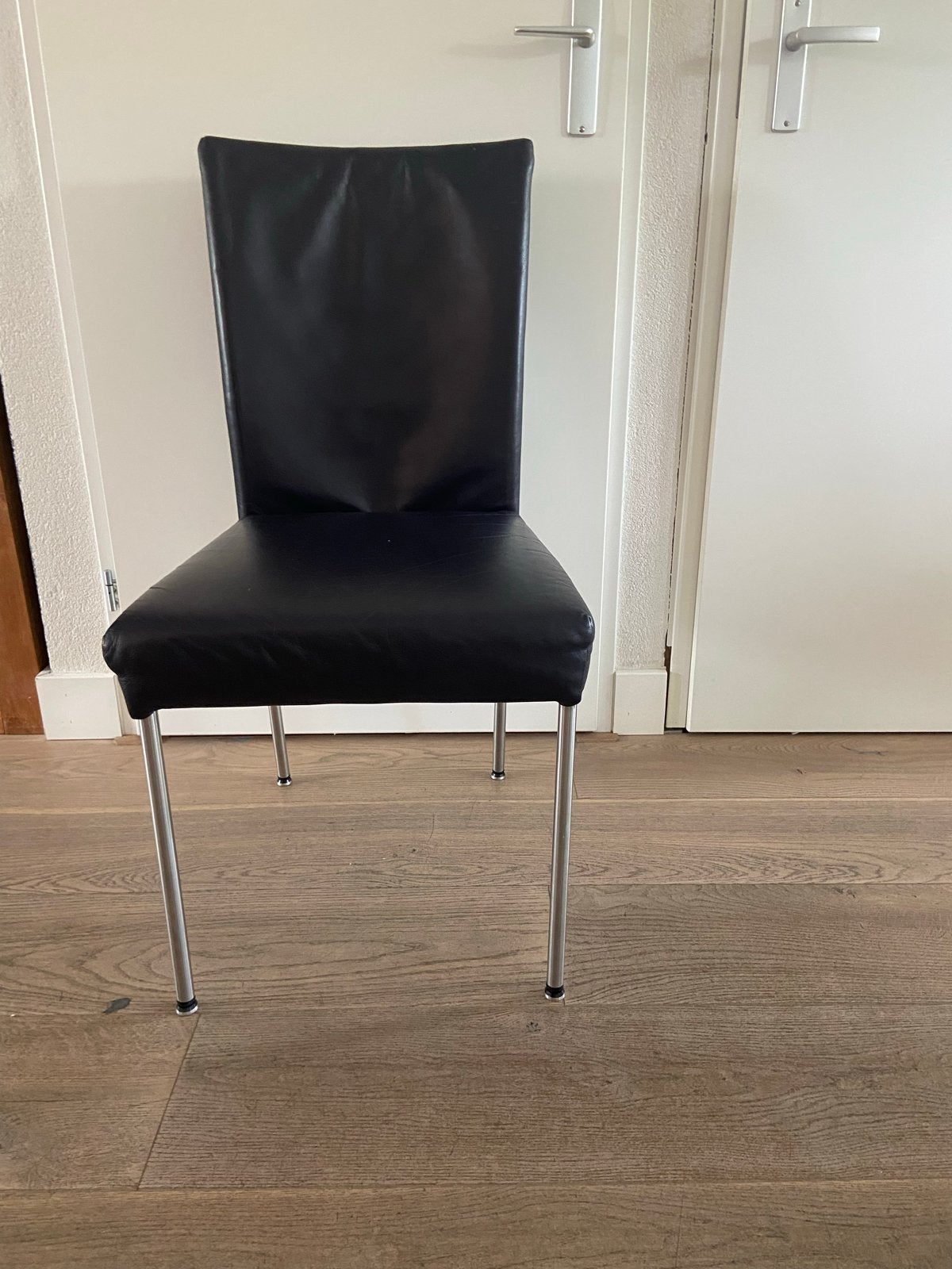 Bert Plantagie Eetkamerstoelen -6x kleur donker aubergine, Huis en Inrichting, Stoelen, Ophalen, Gebruikt, Zwart, Leer