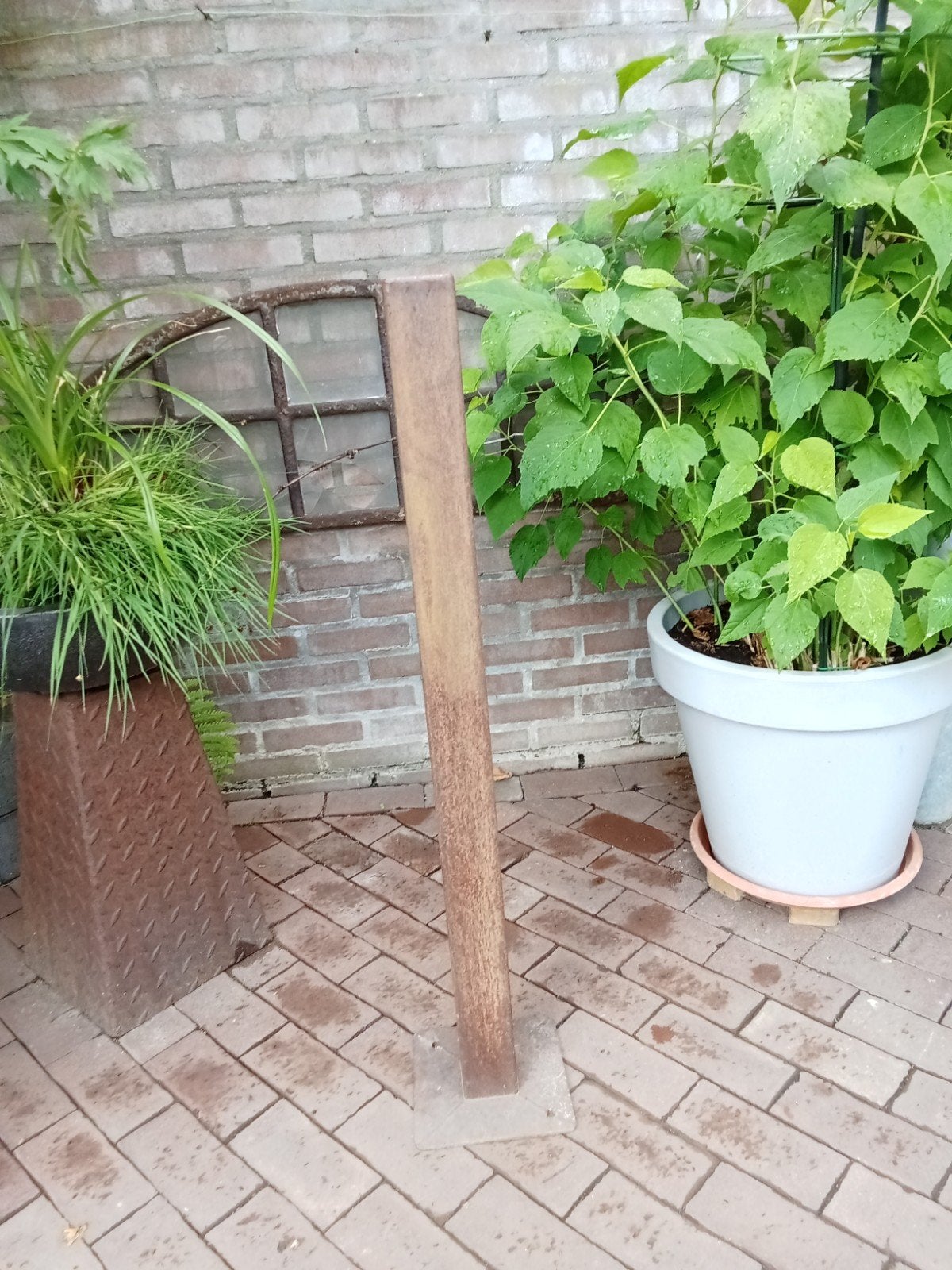 Cortenstaal smalle sokkel 1 meter hoog 8x8 cm), Ophalen, Nieuw