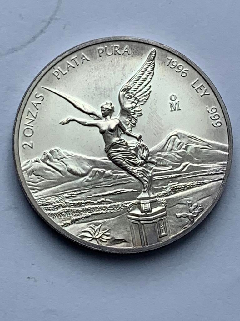 Libertad 2 oz zilveren munt 1996 achaars, Postzegels en Munten, Munten | Amerika, Ophalen of Verzenden, Noord-Amerika