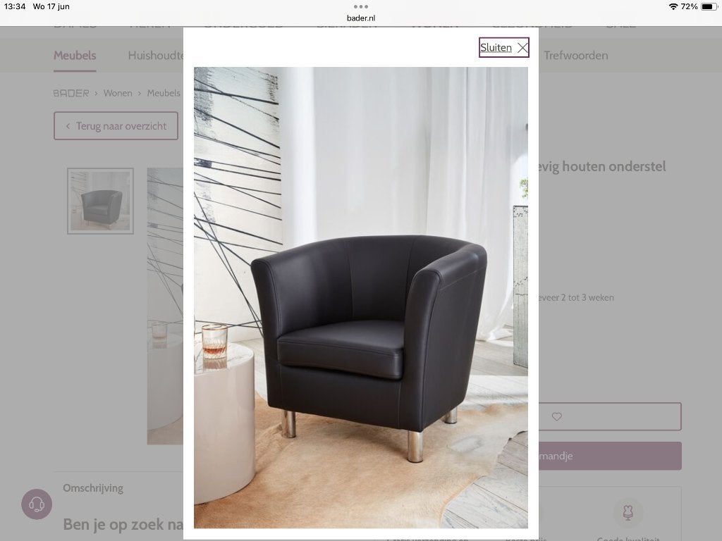 2x een elegante Fauteuil, Ophalen, Minder dan 50 cm, Minder dan 75 cm, Zo goed als nieuw