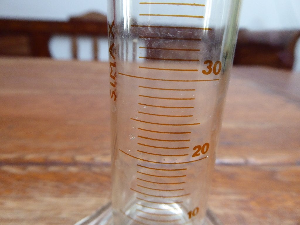 Vintage glazen maatcilinder, Simex, Antiek en Kunst, Antiek | Glas en Kristal, Ophalen of Verzenden