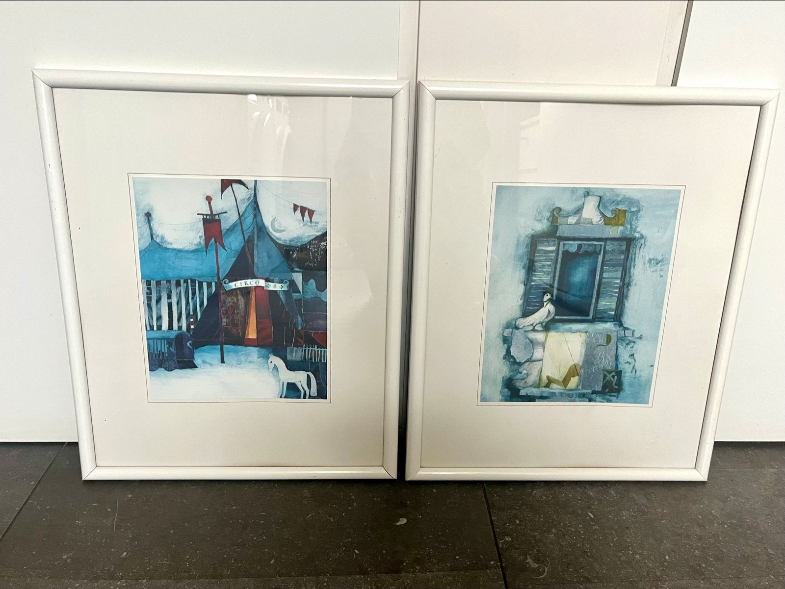 Set Rosina Wachtmeister ingelijst en met passe-partout, Antiek en Kunst, Kunst | Schilderijen | Klassiek, Ophalen