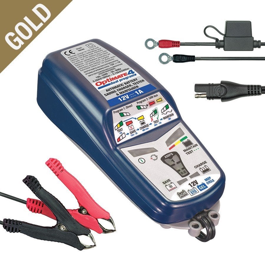 Optimate 4 Acculader / Druppellader 12V - 1A, Ophalen of Verzenden, Gebruikt