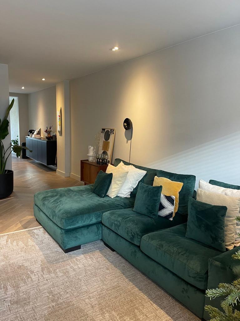 Hoekbank LONDON van decor Amsterdam | groen, Huis en Inrichting, Ophalen, 250 tot 300 cm, Hoekbank, Zo goed als nieuw