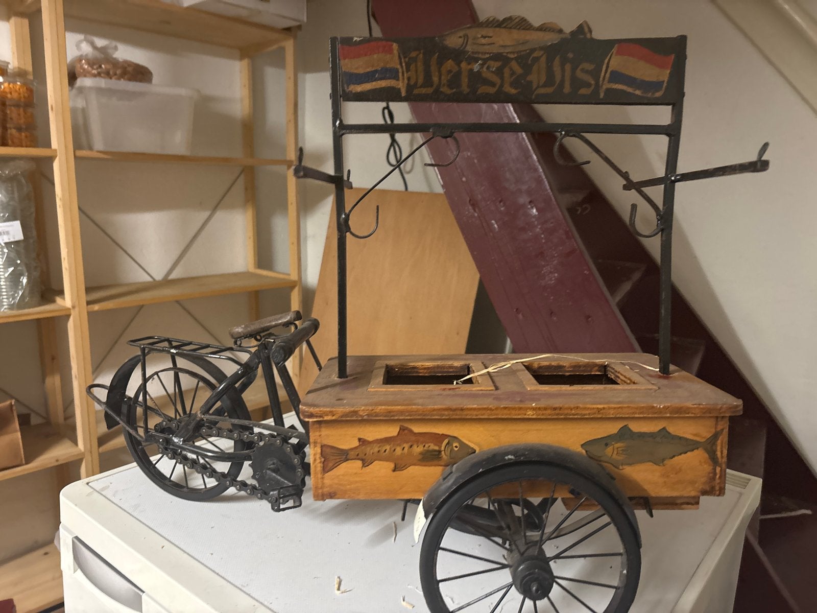 Ouderwetse Bakfiets 'Verse Vis' - Decoratie/Winkel, Ophalen of Verzenden