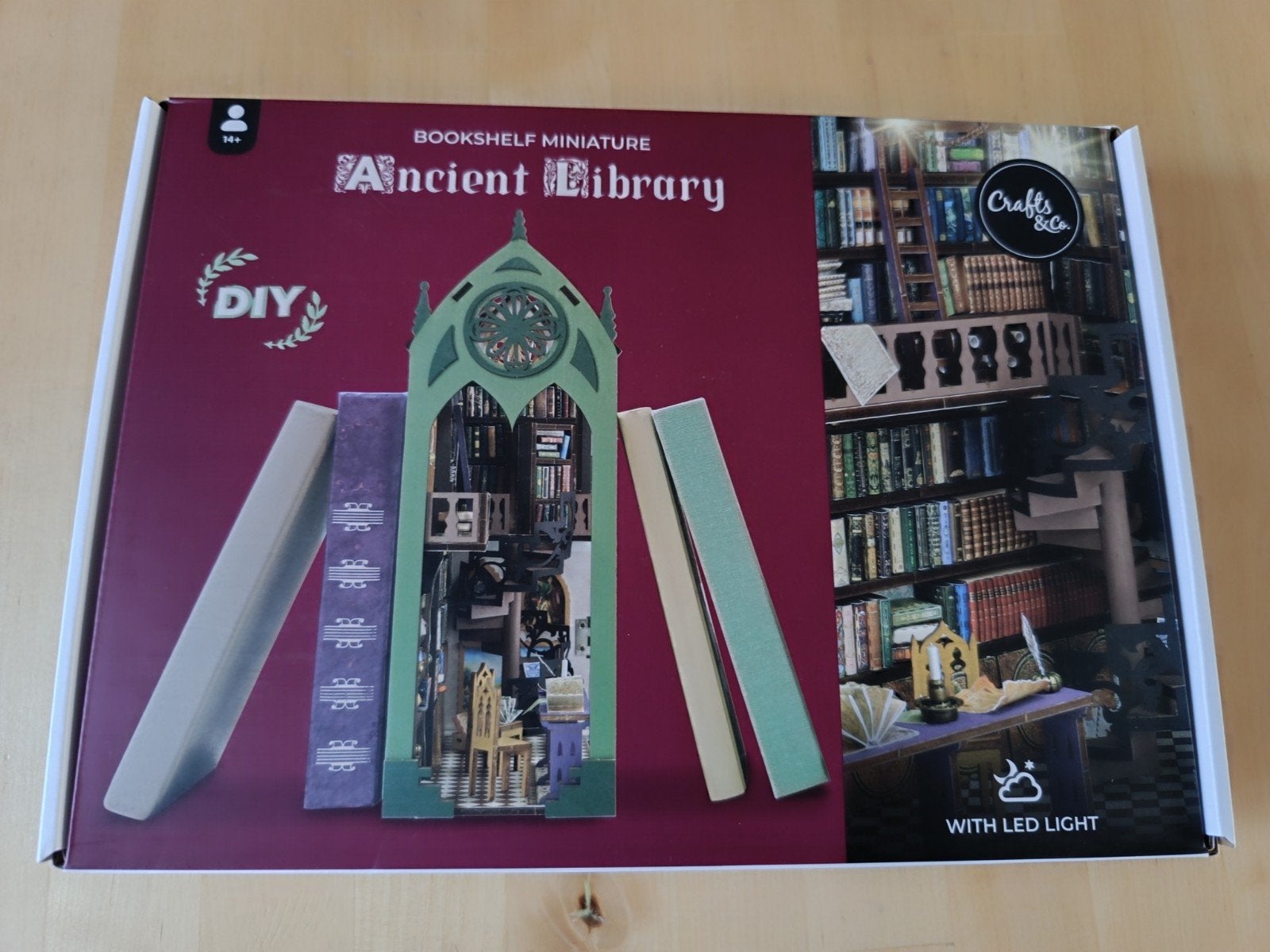 DIY Boekenplank Miniatuur 'Ancient Library' met LED-licht, Overige thema's, Nieuw, Meerkleurig, Educatief