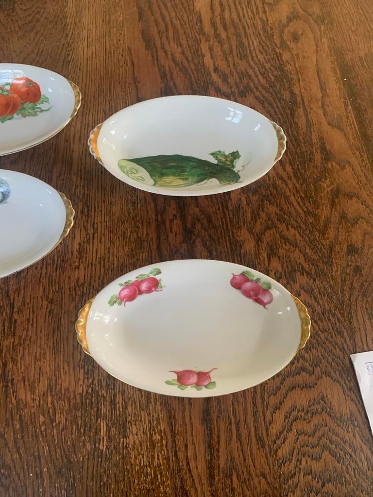 4 Koenigszelt schaaltjes, vroege 20e eeuw, gouden rand, Antiek en Kunst, Ophalen