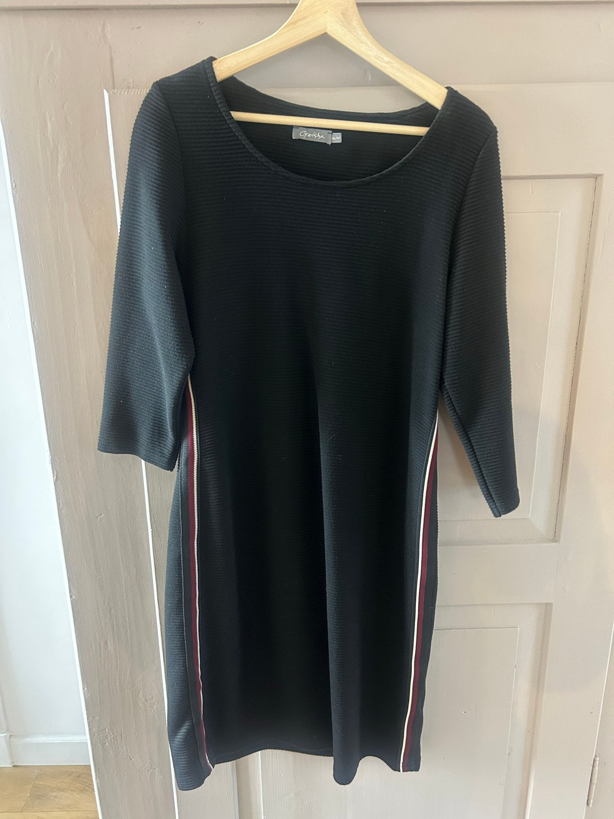 Geisha jurk zwart met streep, maat XL/42, Zwart, Maat 42/44 (L), Ophalen of Verzenden, Zo goed als nieuw