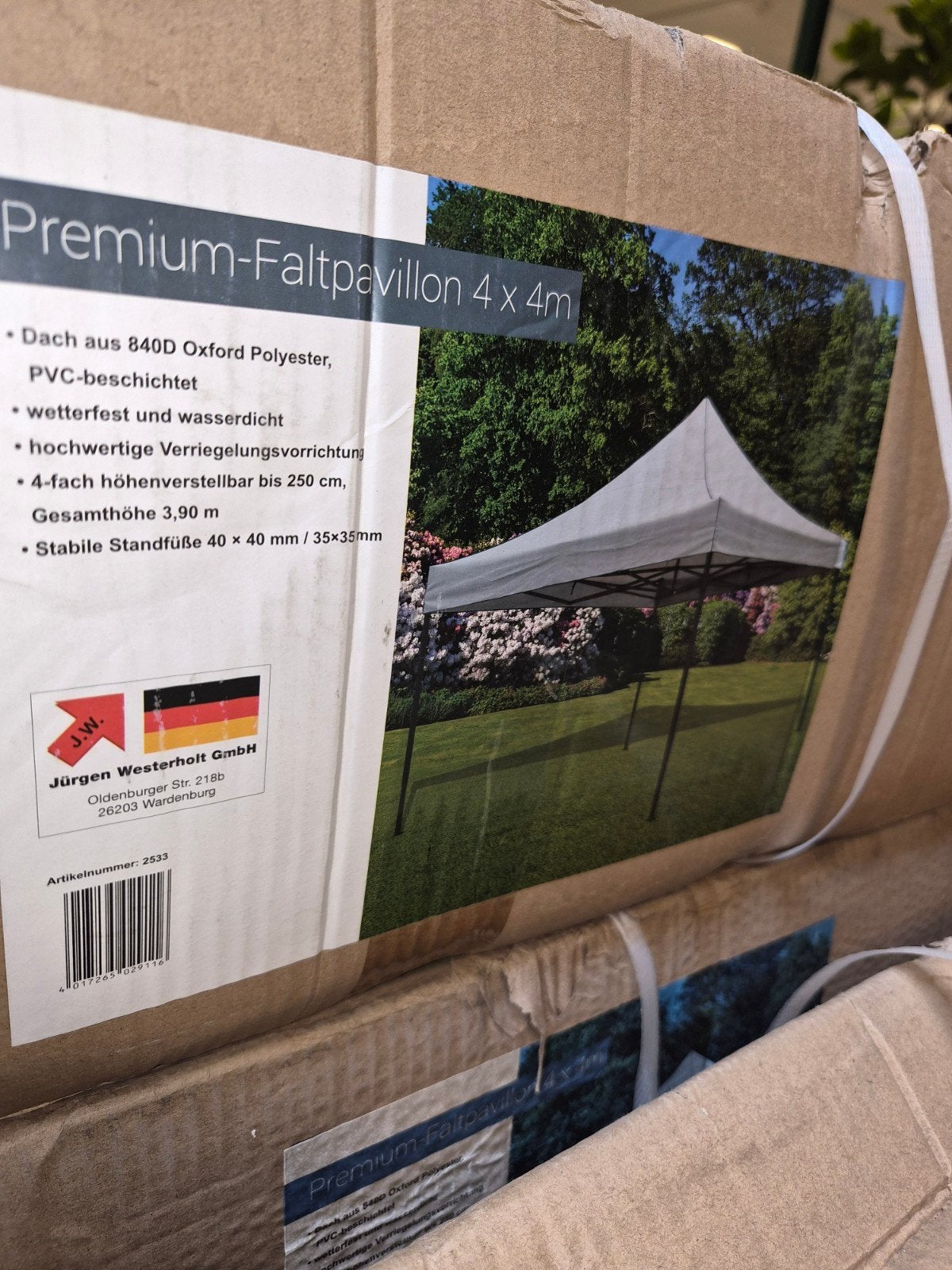 vouw party tent 4x4 meter zware kwaliteit 40x40 mm poten eas, Opvouwbaar, Nieuw, 4 tot 6 meter, Paviljoen