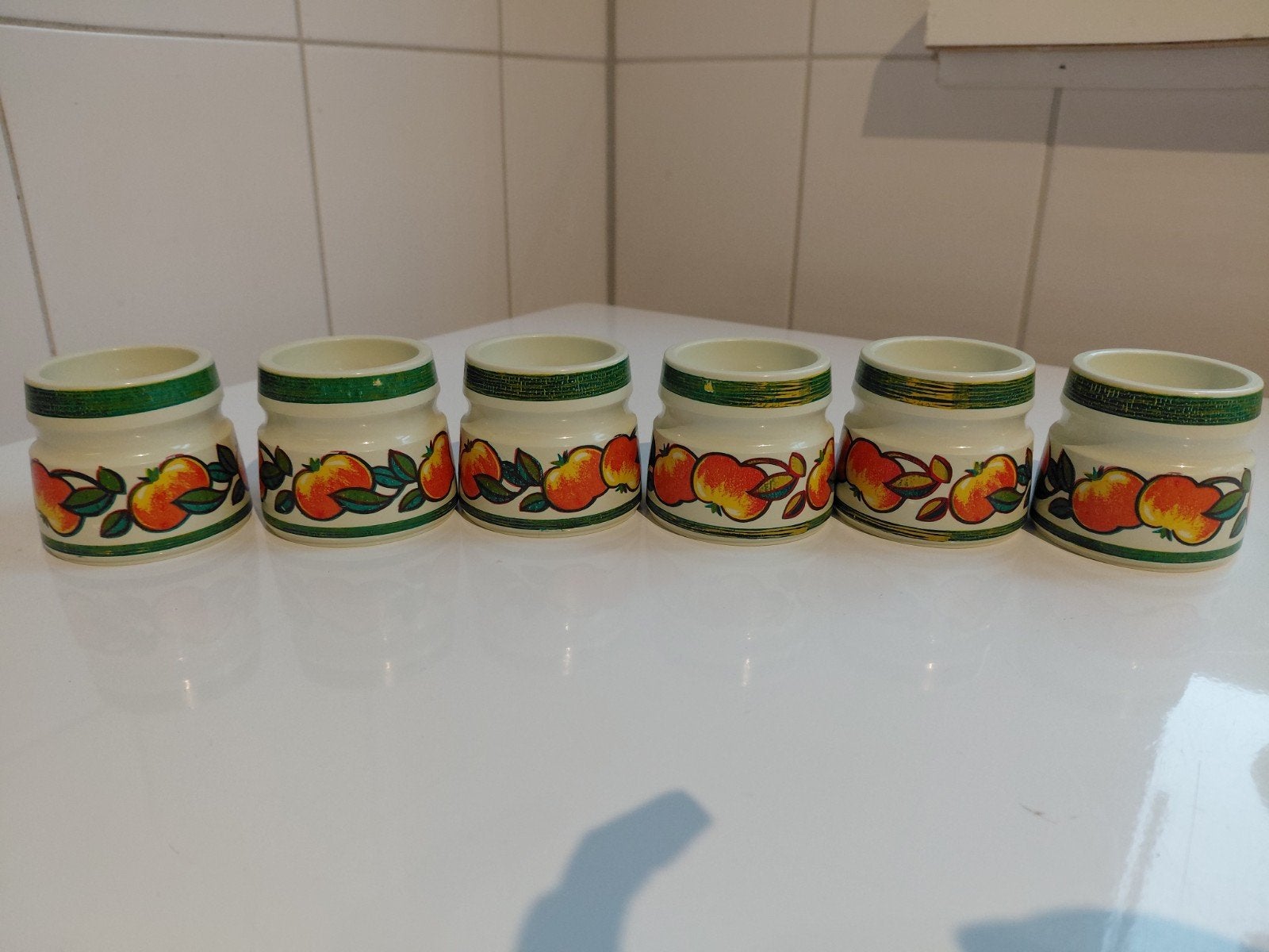 Retro eierdopjes, Ophalen of Verzenden, Gebruikt, Overige, Overige merken