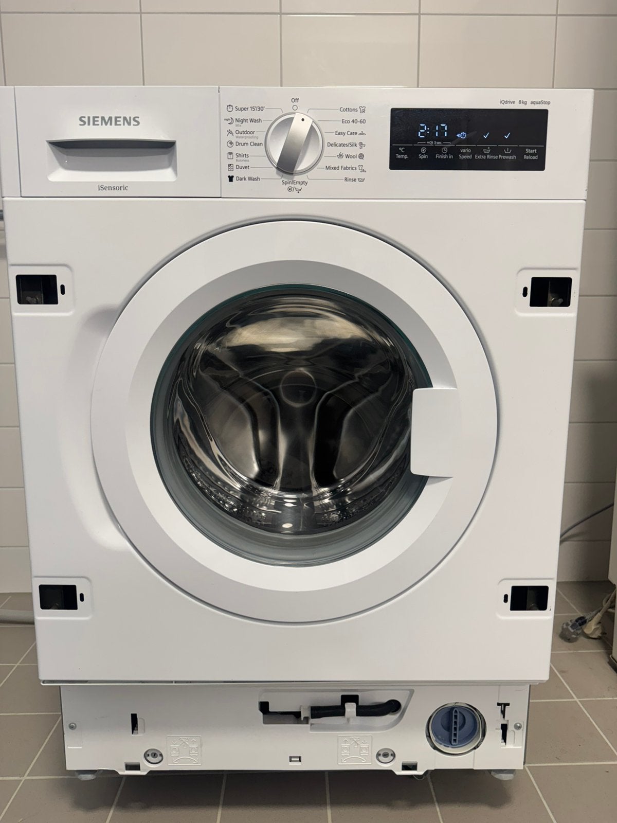 Siemens iQ700 inbouw wasmachine 8 kg 1400 toeren, Ophalen, 1200 tot 1600 toeren, 8 tot 10 kg, Zo goed als nieuw