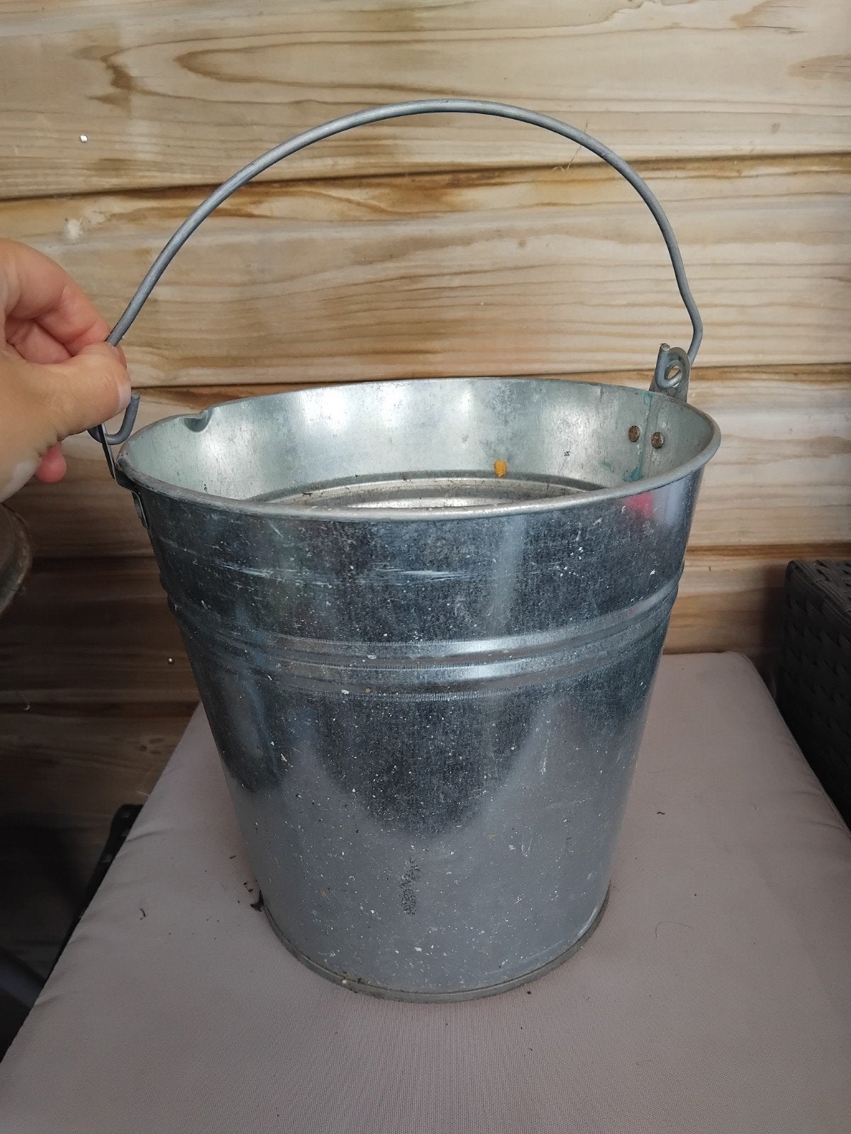 Metalen bloempot voor buiten, Tuin en Terras, Bloembakken en Plantenbakken, Ophalen, Gebruikt, Minder dan 30 cm, Minder dan 60 cm
