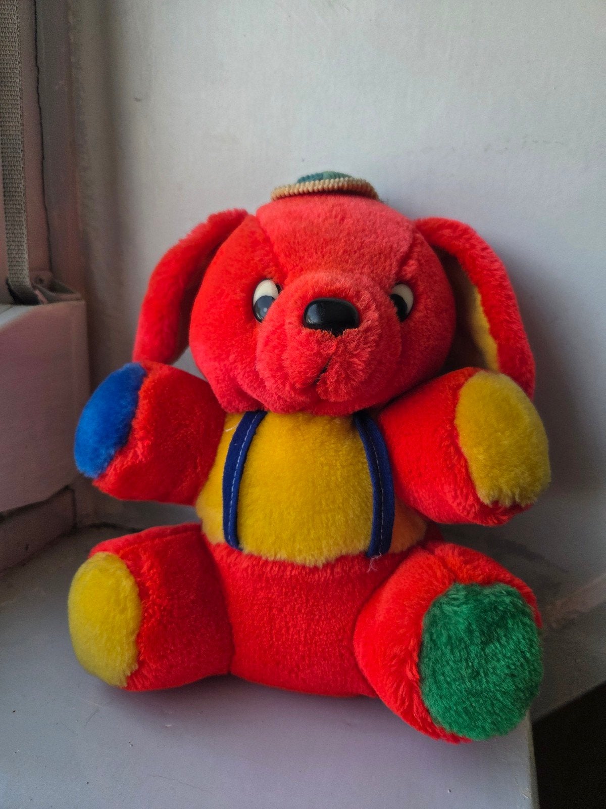 Merison knuffel hond vintage gekleurd, Kinderen en Baby's, Speelgoed | Knuffels en Pluche, Zo goed als nieuw, Middelgroot (20 tot 80 cm)
