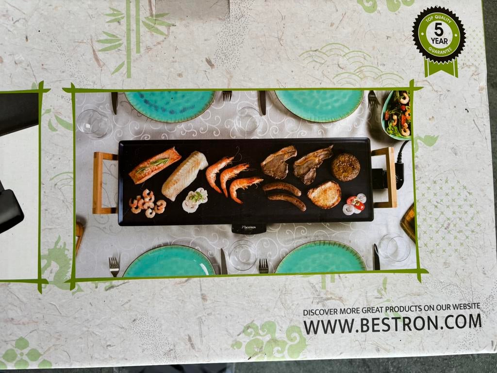 Bestron Teppanyaki Grillplaat XL nieuw in doos, Ophalen of Verzenden, Vaatwasmachinebestendig, Nieuw, Tafelgrill